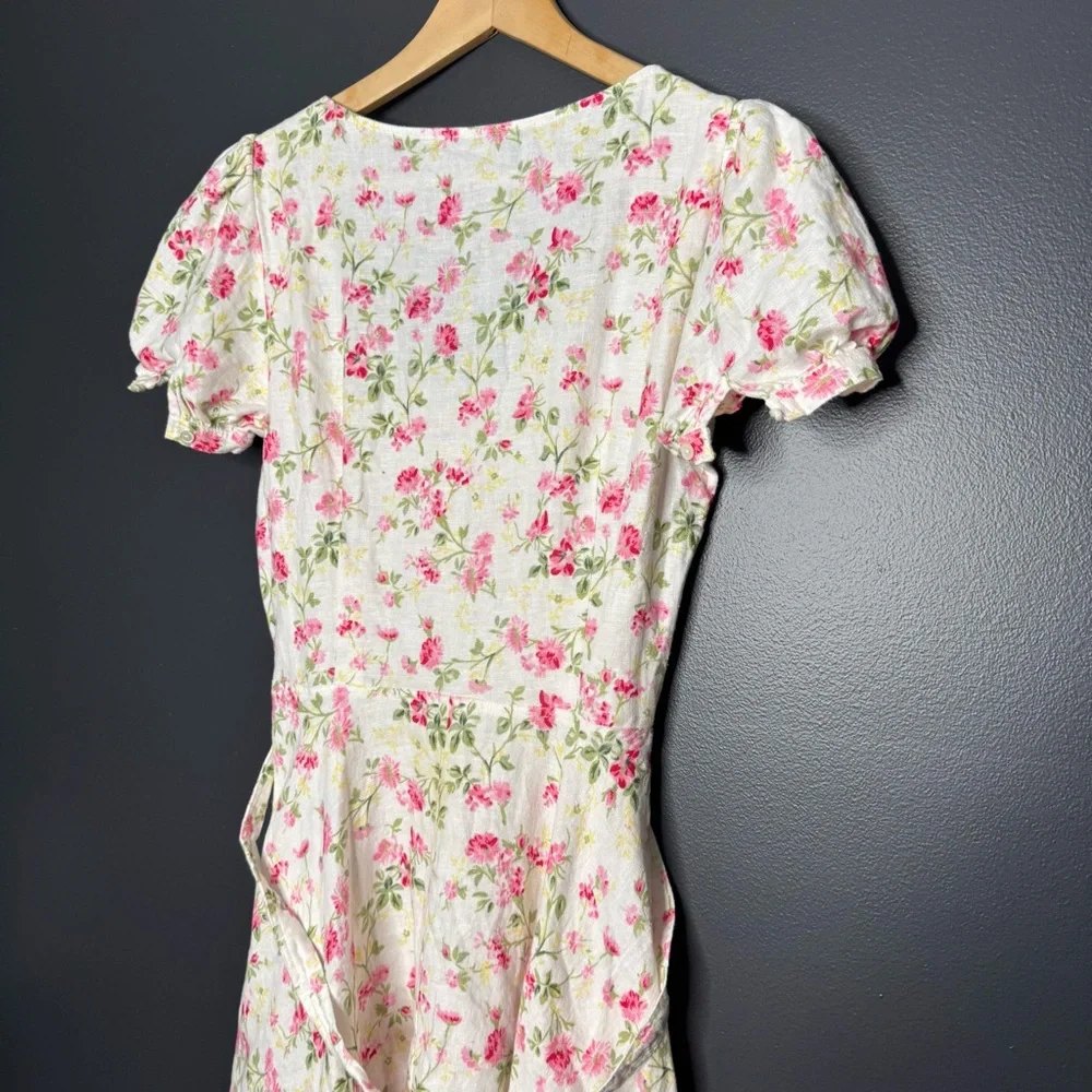 Polo Ralph Lauren Elizabeth Floral Short Sleeve Dress Short Puff Sleeves 8 - Picture 2 of 15